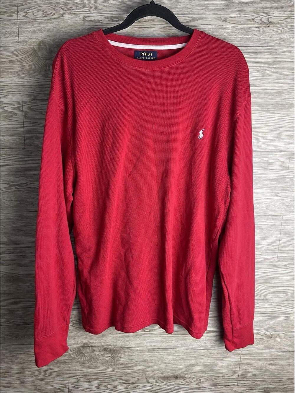 Polo Ralph Lauren Shirt Adult XL Thermal Red Sleepwear Mens